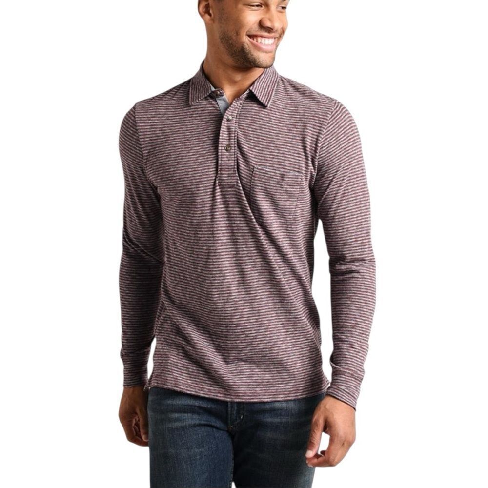 Faherty Brand Luxe Heather Long Sleeve Polo size XL